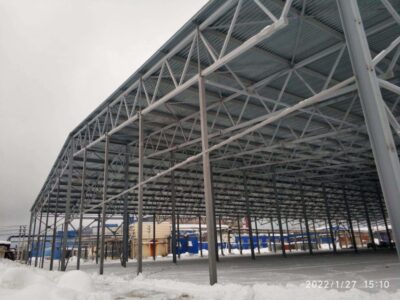Завод по изготовлению металлоконструкций Сталиста Металлический навес Уршельский 2021г